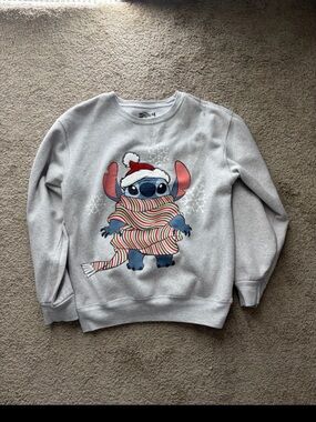 Stitch Holiday Graphic Sweatshirt - Light Gray